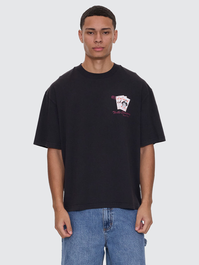 Appreciation Box Fit Oversize Cropped Tee - Washed Black