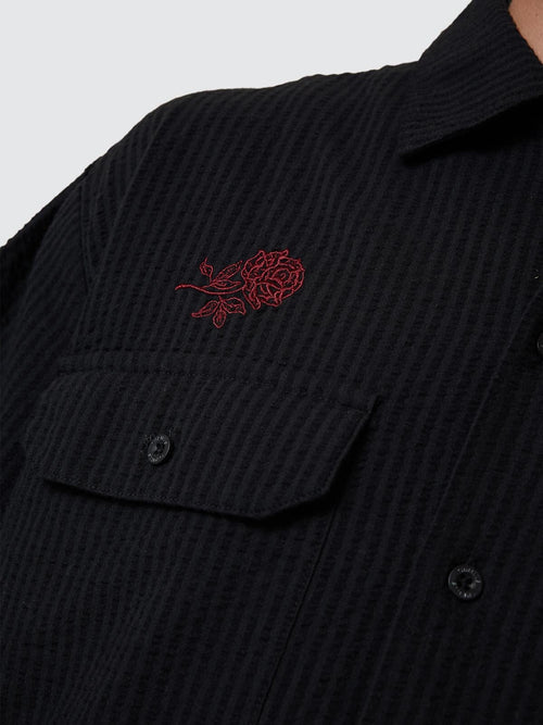 Appreciation Short Sleeve Work Short Shirt - Black