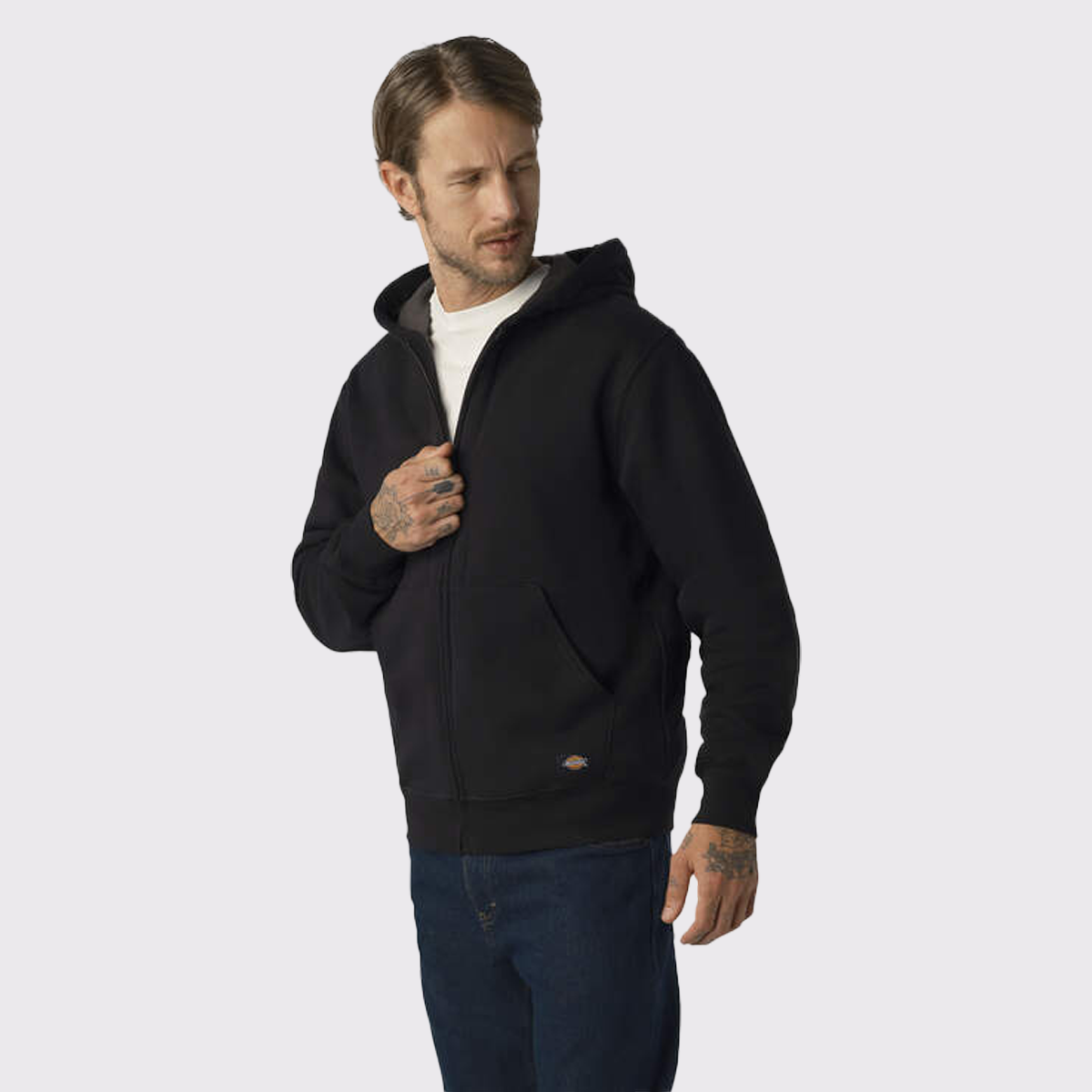 Men's Thermal Lined Full-Zip Fleece Hoodie with DWR