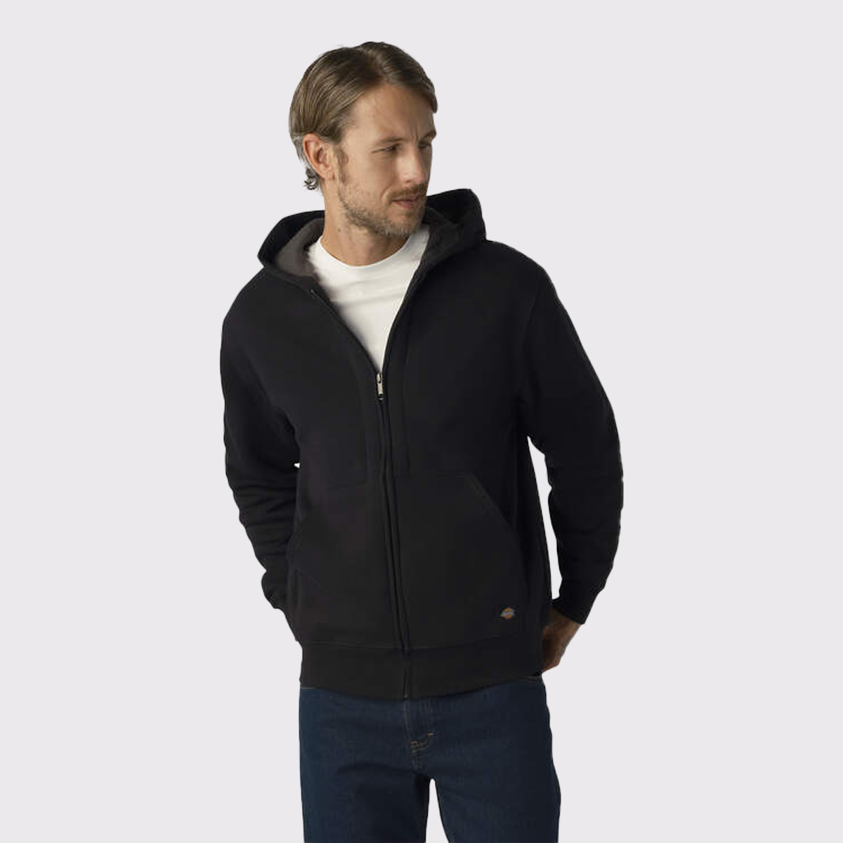 Men's Thermal Lined Full-Zip Fleece Hoodie with DWR