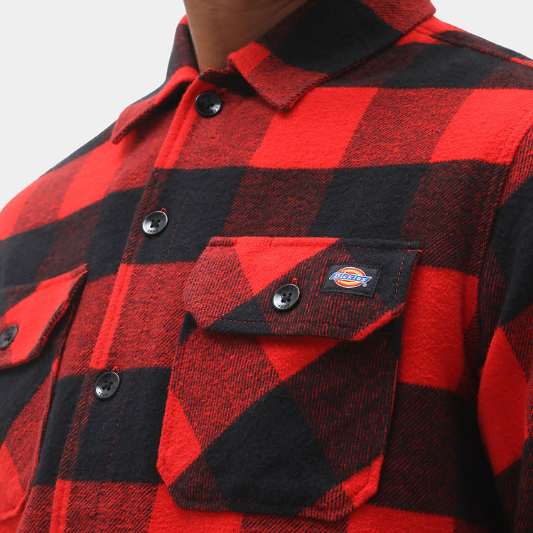Men's Sacramento Long Sleeve Shirt WLR23 - Red Plaid