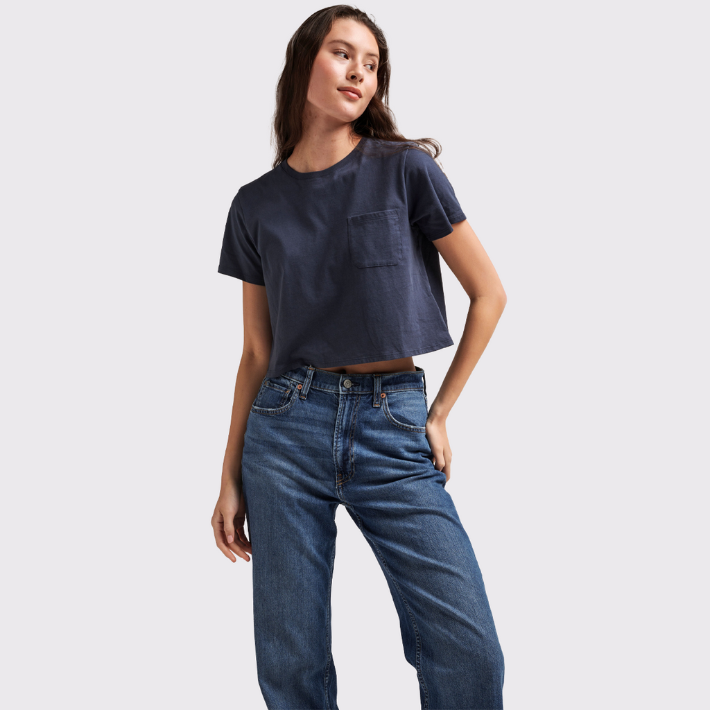 Women's Pima Cotton Boxy Crop Tee