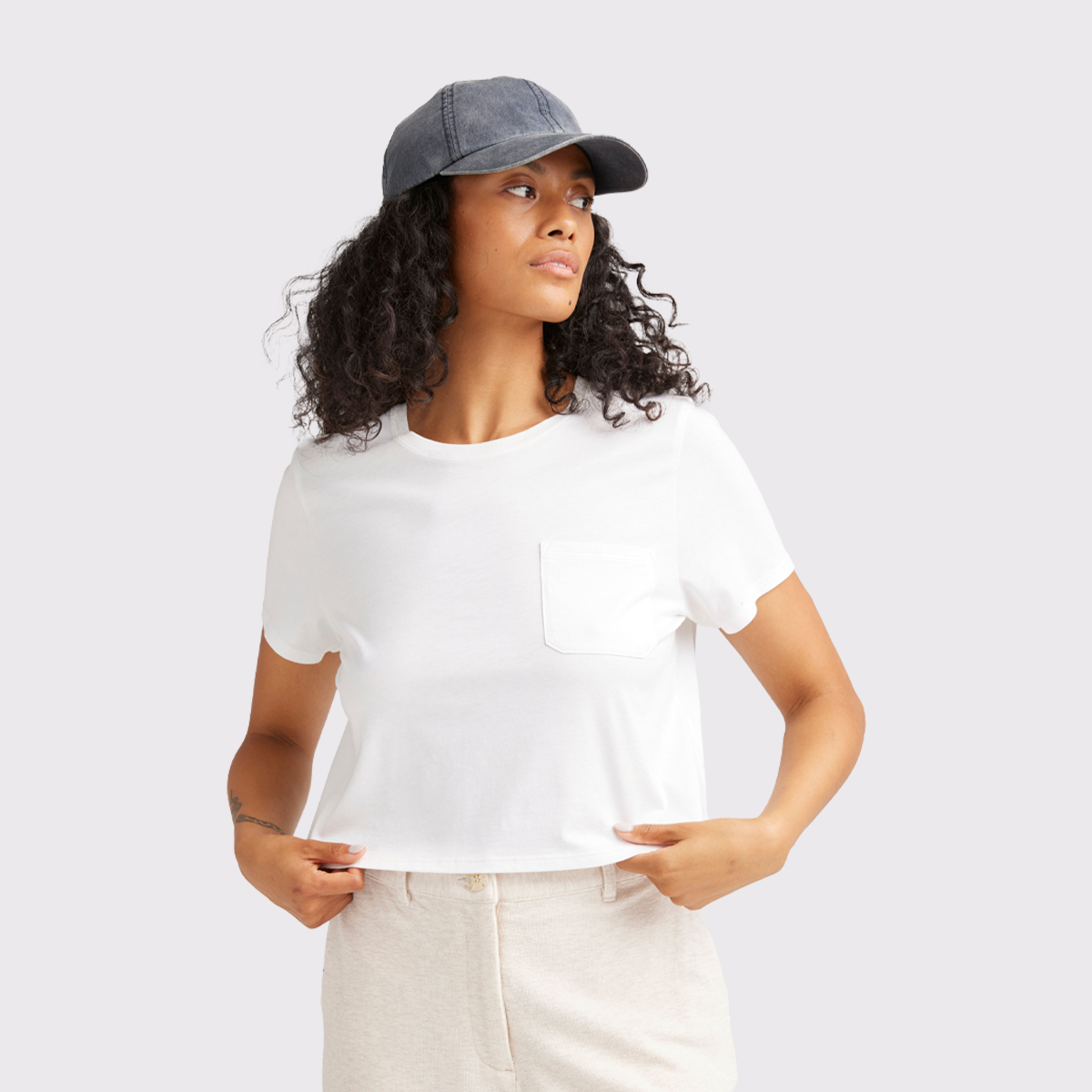 Women's Pima Cotton Boxy Crop Tee