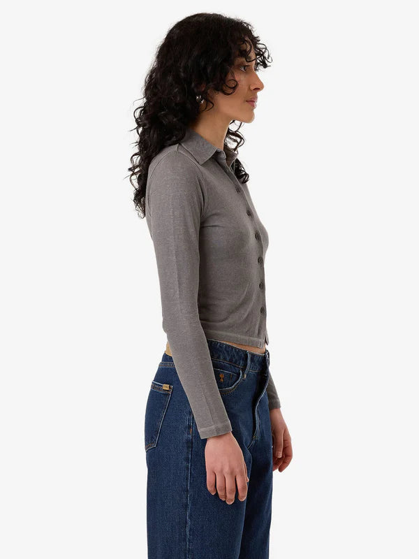 Women's Hemp Collared Long Sleeve