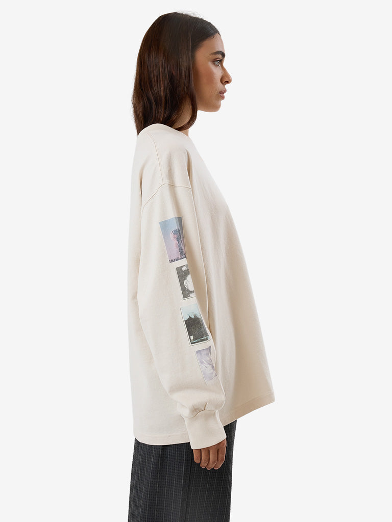 Women's One Way Or Another Long Sleeve Oversized Tee - Heritage White