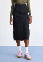 Women's Canvas Cargo Skirt - Black
