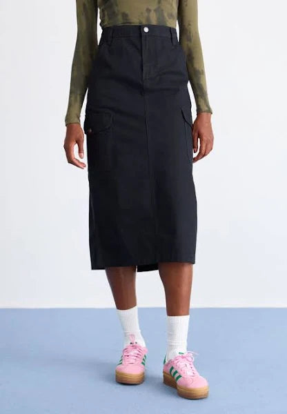 Women's Canvas Cargo Skirt - Black