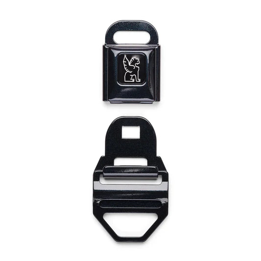Chrome Seatbelt Buckle Lg (2") - Black Pearl