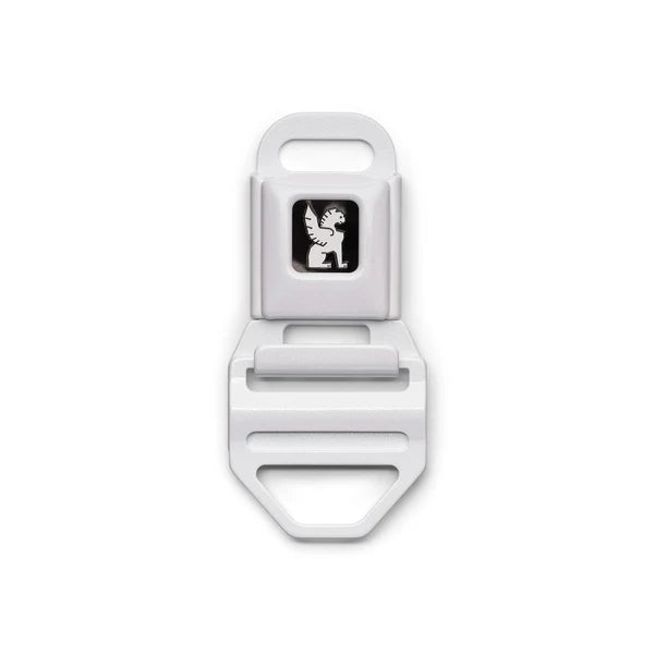 Chrome Seatbelt Buckle Lg (2") - White Pearl