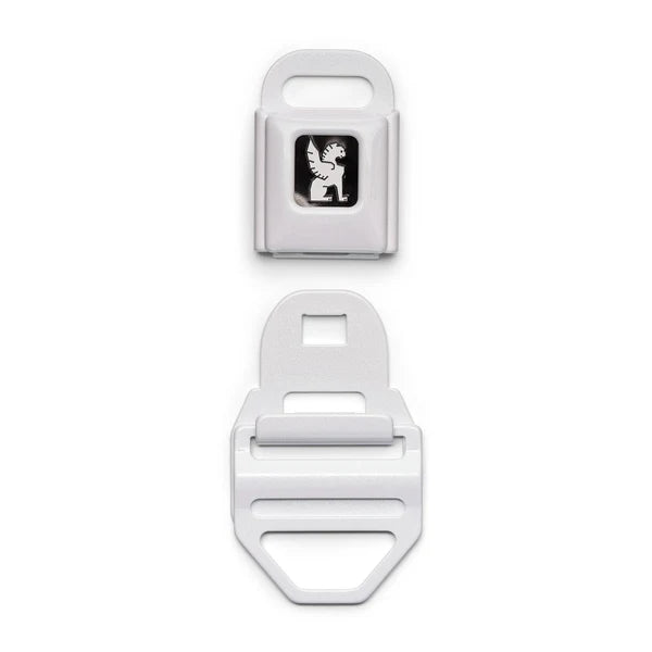 Chrome Seatbelt Buckle Lg (2") - White Pearl