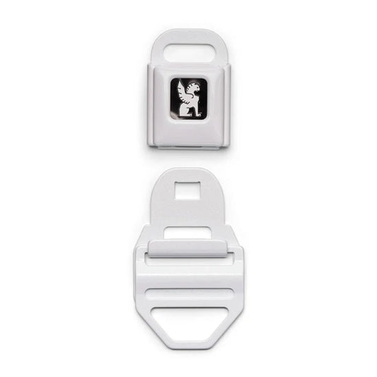 Chrome Seatbelt Buckle Lg (2") - White Pearl