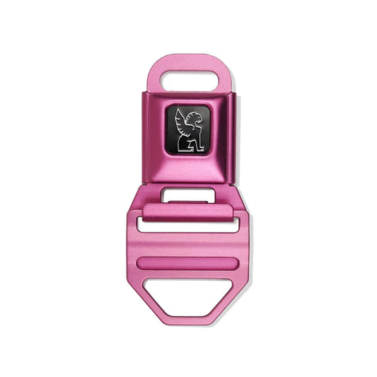 Chrome Seatbelt Buckle Lg (2") - Pink Glitter