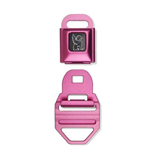 Chrome Seatbelt Buckle Lg (2") - Pink Glitter