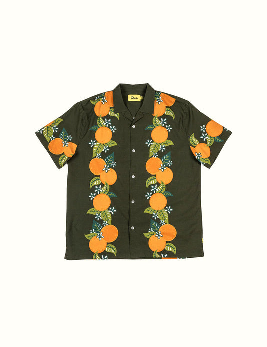 Men's Citrus Orange Leisure Stretch Button-Up