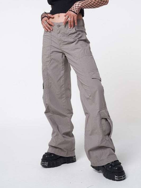 Women's Cleo Grey Y2K Cargo Pants