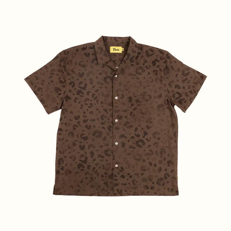 Men's Dark Leopard Leisure Stretch Buttonup - Leopard