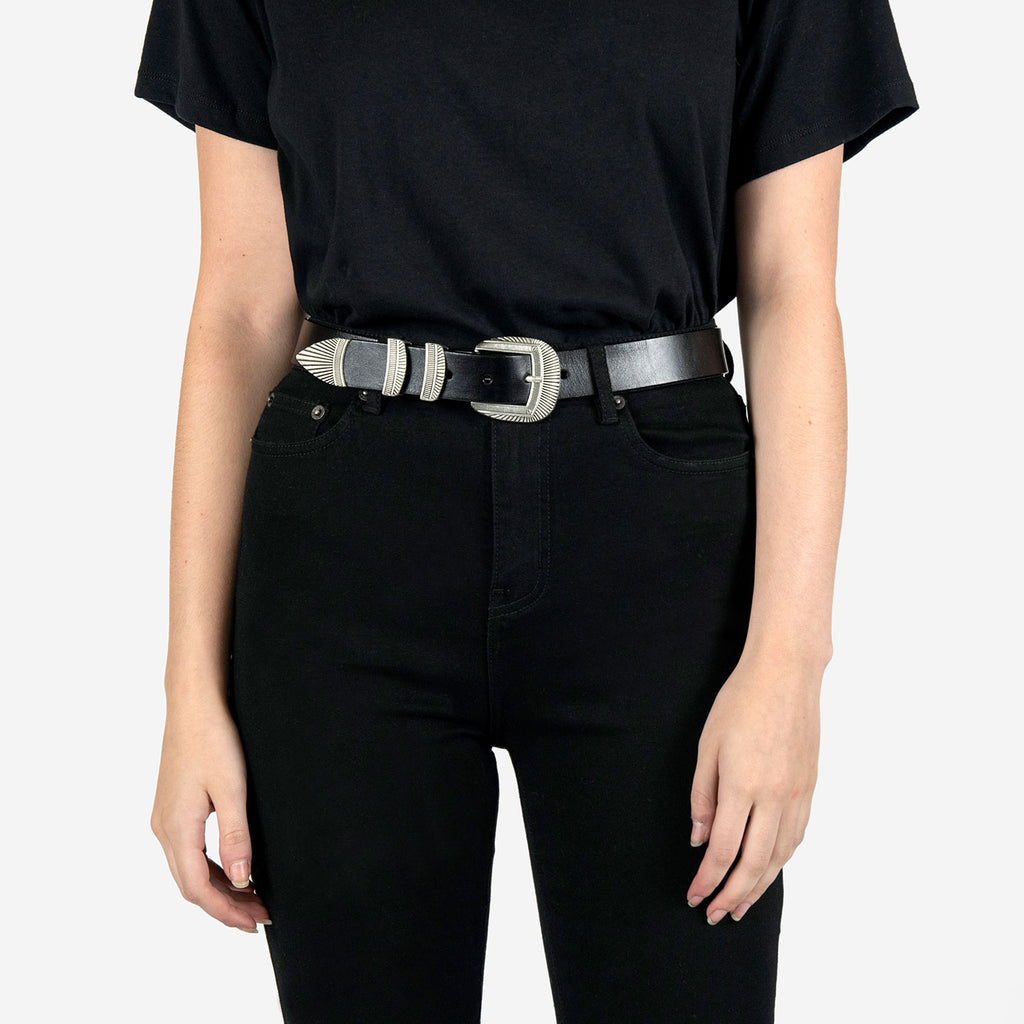 Women's Dutch Belt - Black Leather