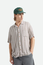 Brixton Men's Bunker Twisted Stripe Short Sleeve Woven