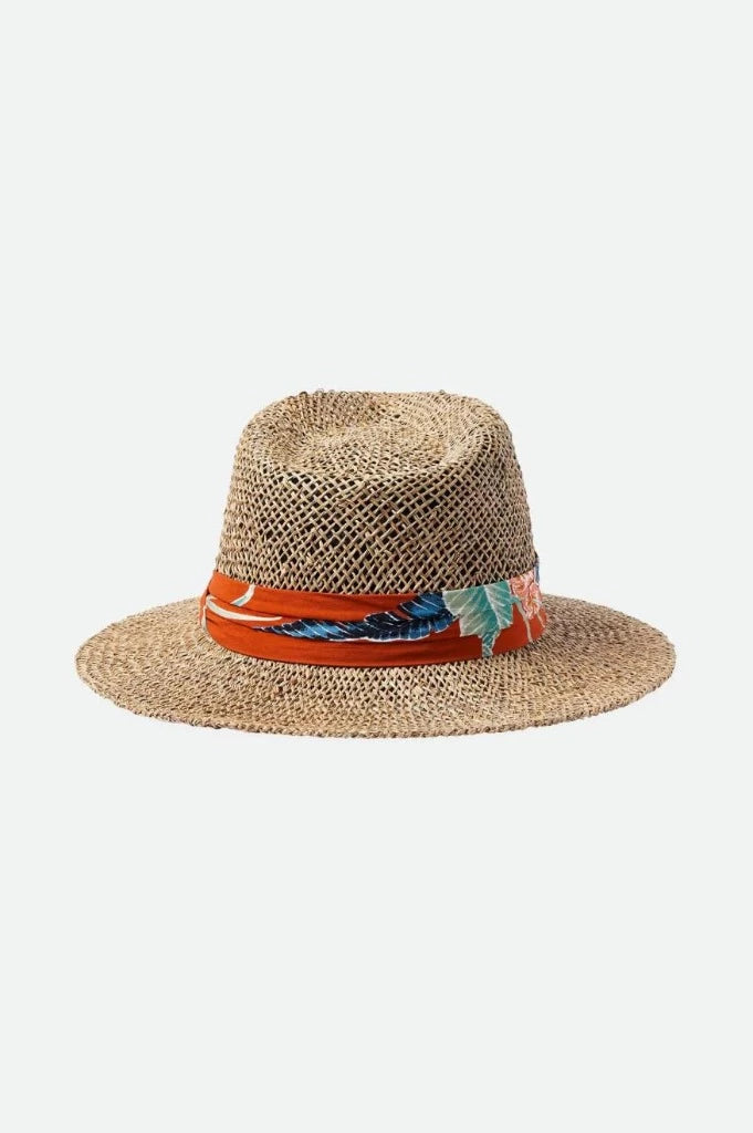 Aloha Straw Hat - Natural / Burnt Red