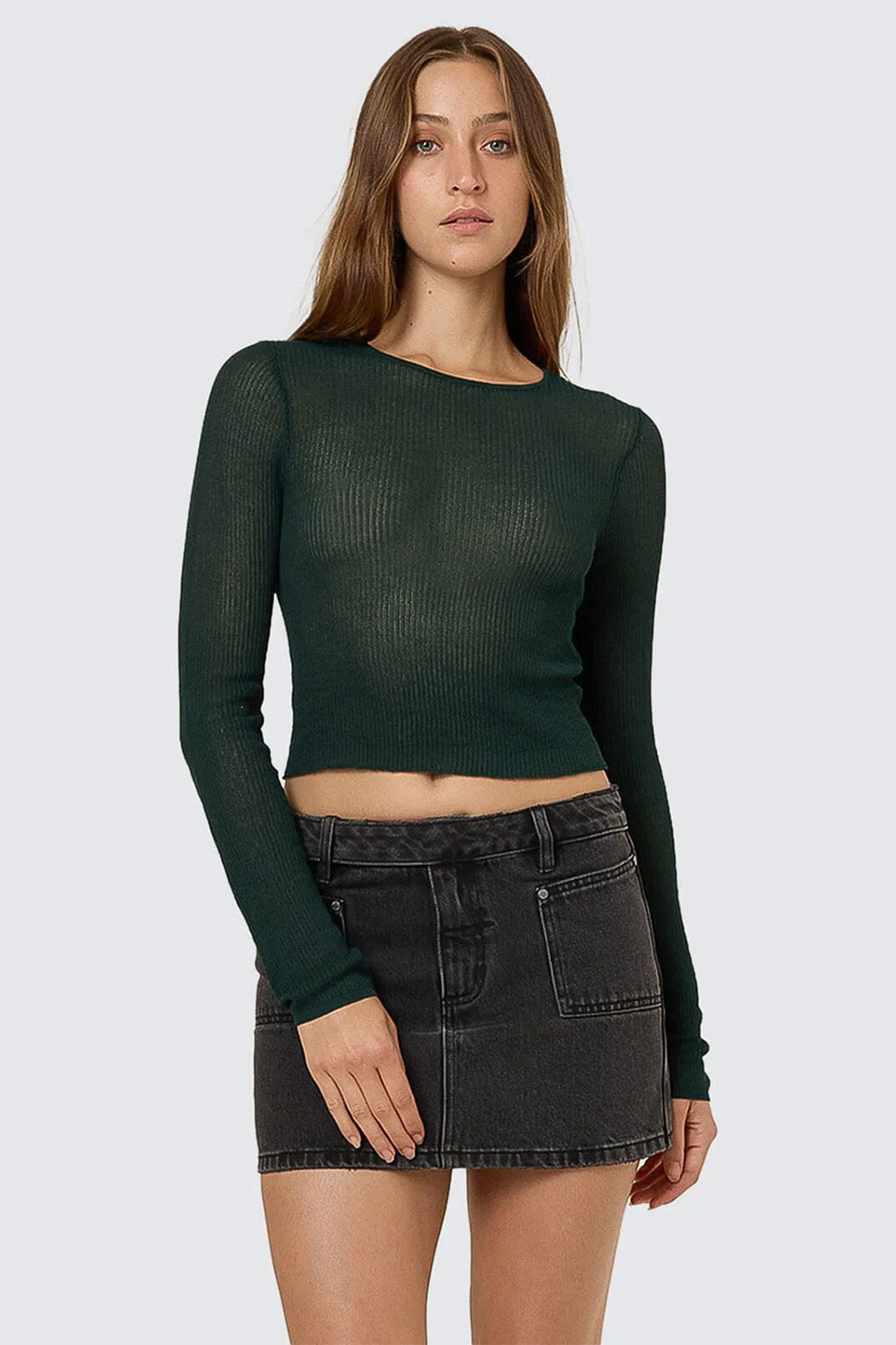 Dissolve My Mind Long Sleeve Knit Top - Vista Green
