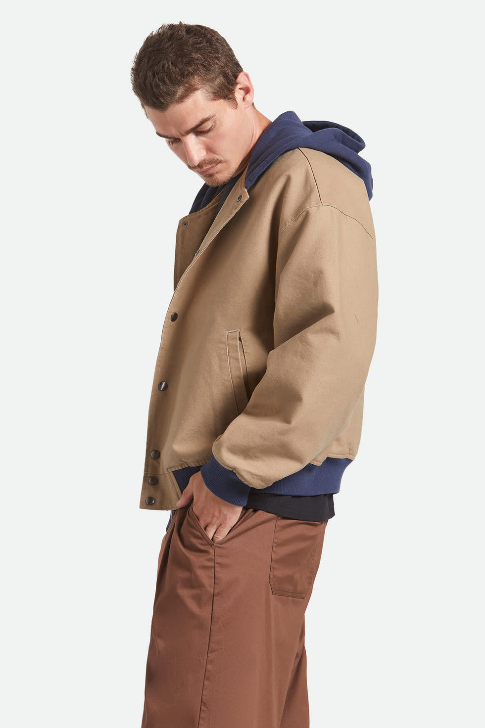 Brixton Men's Canvas Hooded Bomber Jacket