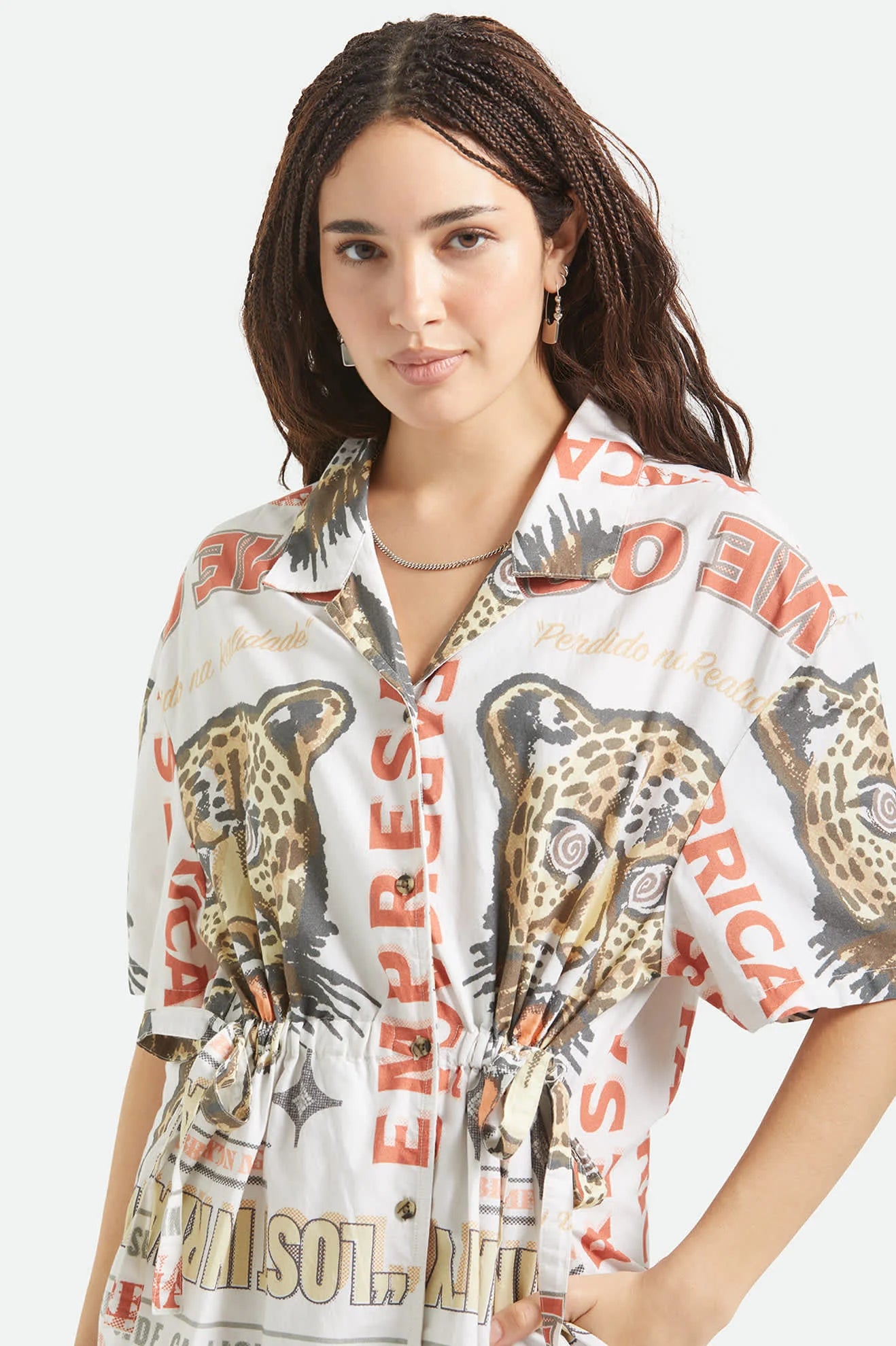 Brixton Women's The Cinch Button Down Short Sleeve Dress