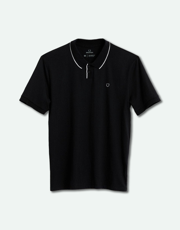 Men's Proper S/S Polo Knit - Black / White