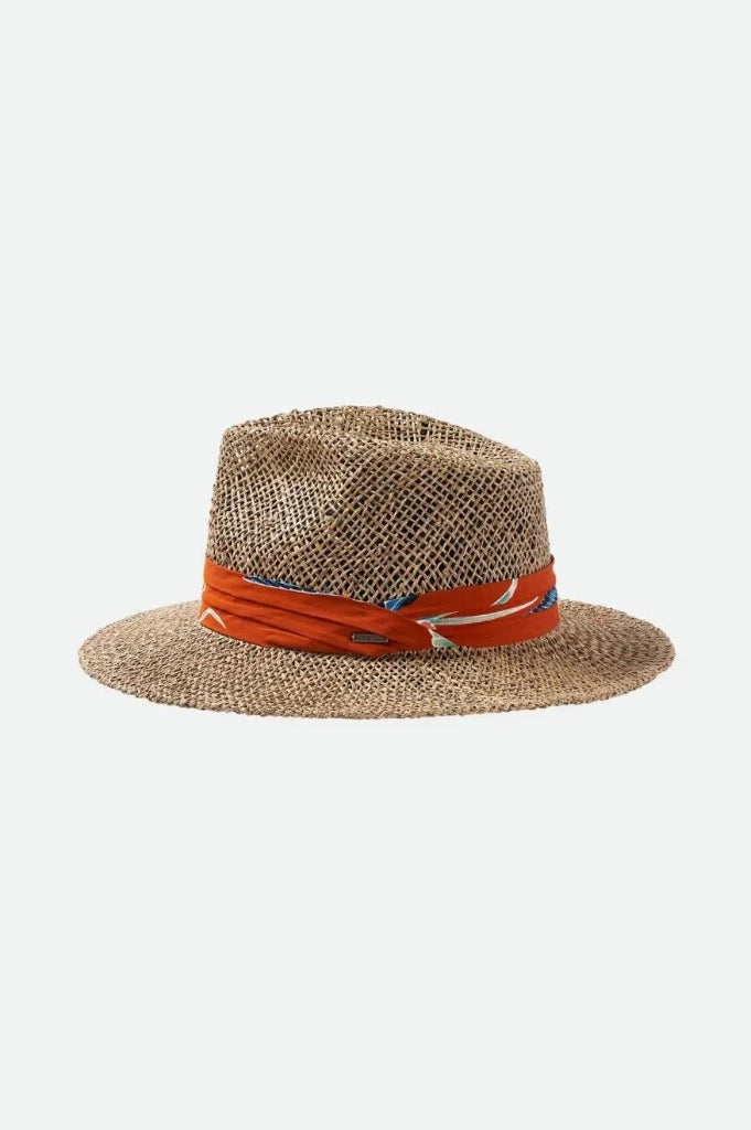 Aloha Straw Hat - Natural / Burnt Red