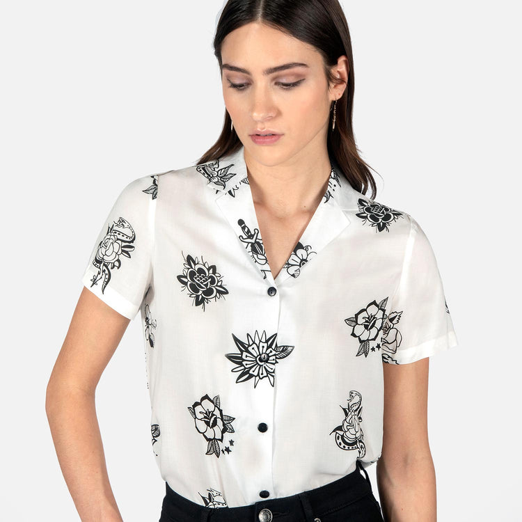 WOMEN'S ROSES ON YOUR GRAVE – VINTAGE ROSES PRINT SHIRT