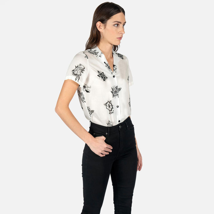 WOMEN'S ROSES ON YOUR GRAVE – VINTAGE ROSES PRINT SHIRT