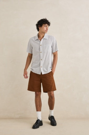 Men's Seersucker Stripe Short Sleeve Shirt