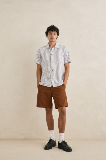 Men's Seersucker Stripe Short Sleeve Shirt