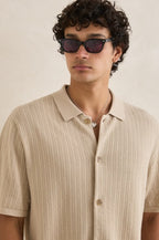 Men's Textured Knit Short Sleeve Shirt