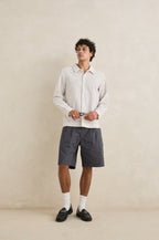 Men's Striped Linen Long Sleeve Shirt