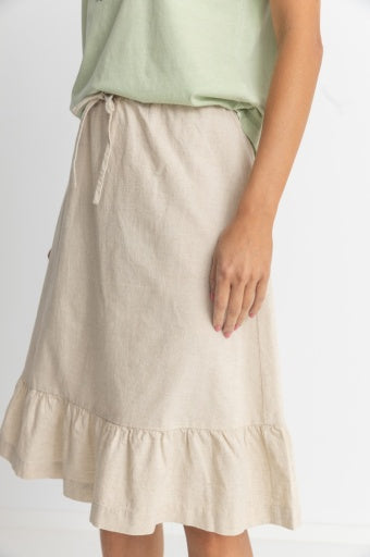 Women's Jyoti Tiered Midi Skirt - Natural