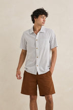 Men's Seersucker Stripe Short Sleeve Shirt