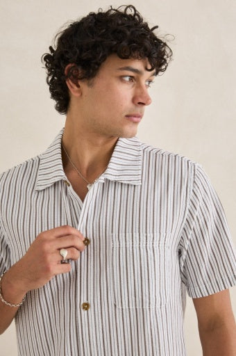 Men's Seersucker Stripe Short Sleeve Shirt