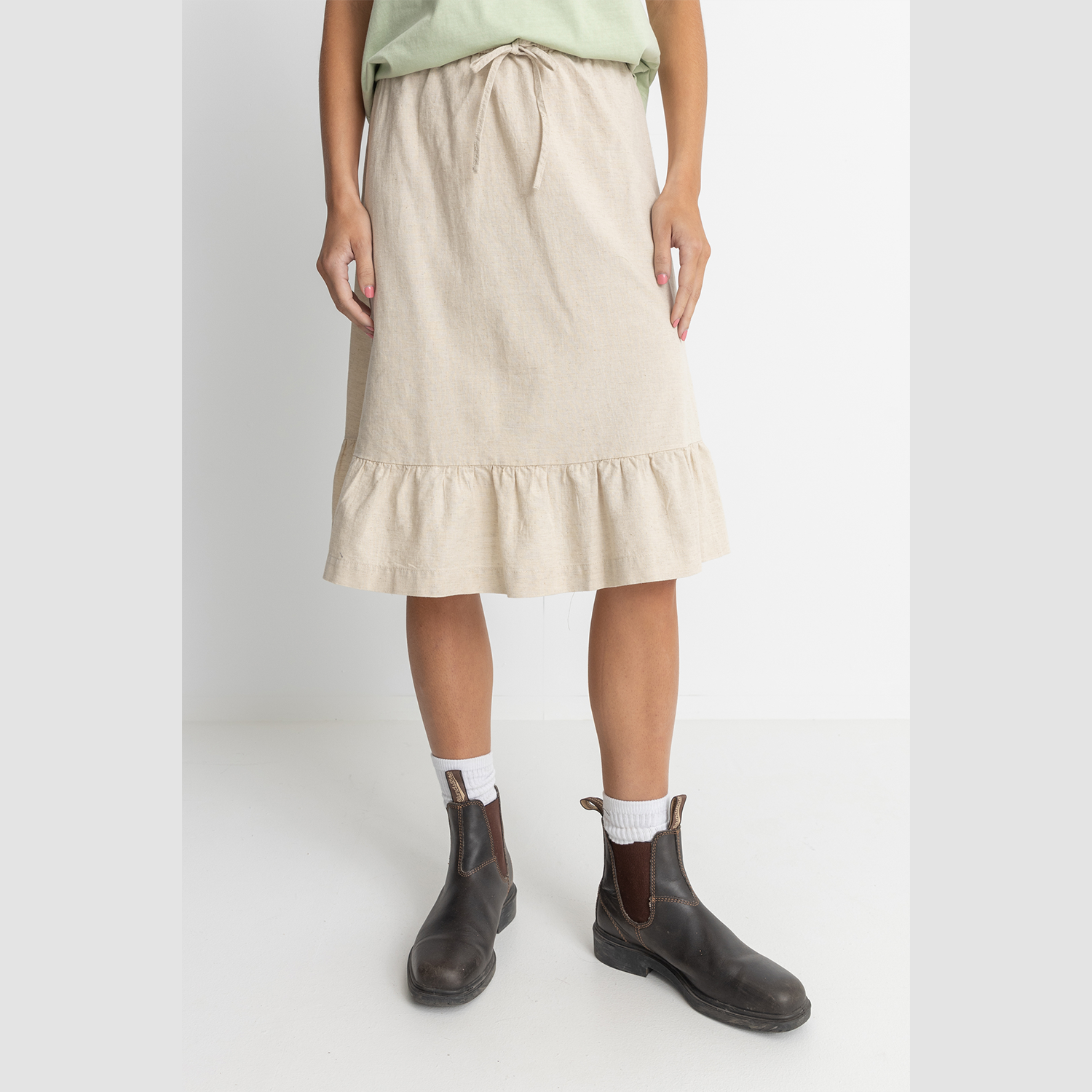 Women's Jyoti Tiered Midi Skirt - Natural