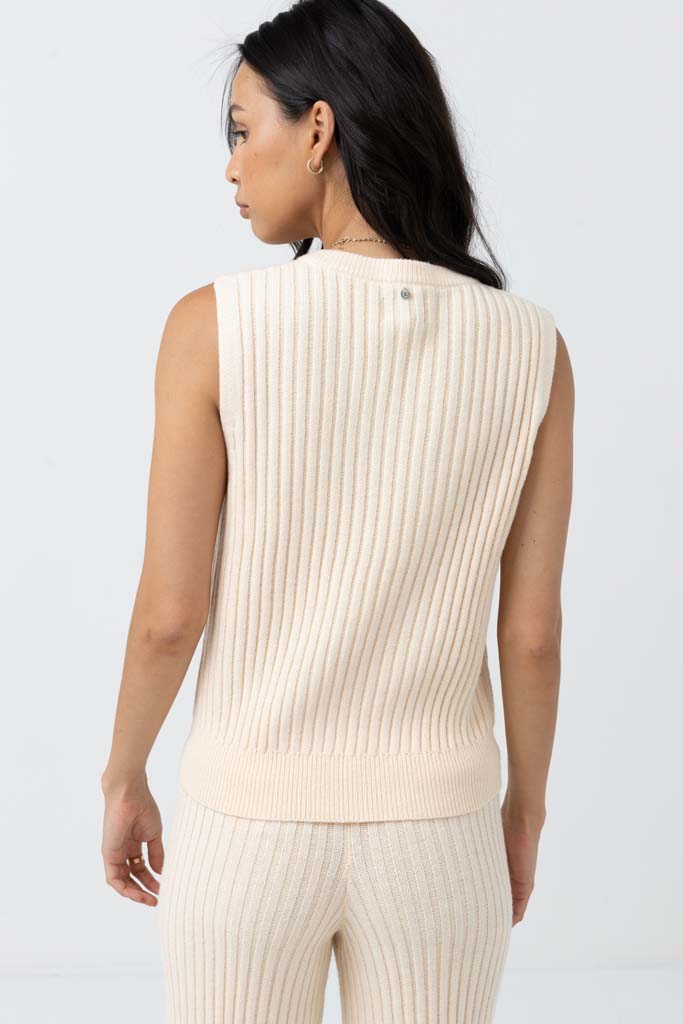 Women's Shell Beach Sweater Vest - Oatmeal
