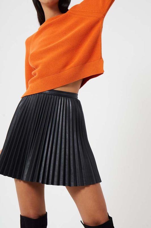 Women's Etta Recycled Vegan Leather Skirt - Black