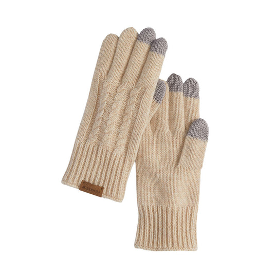 Cable Texting Glove - Cream