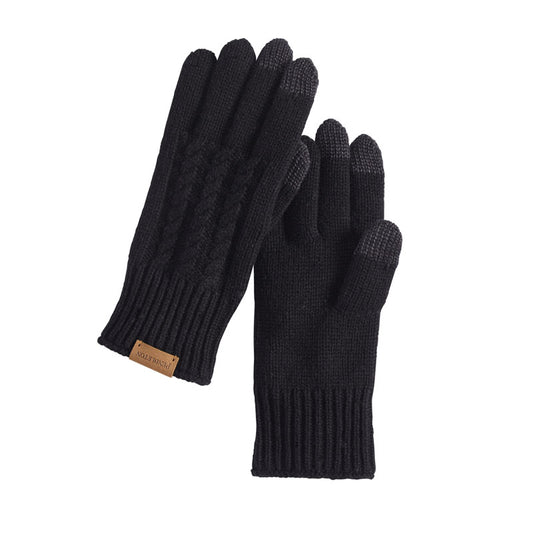 Cable Texting Glove - Black