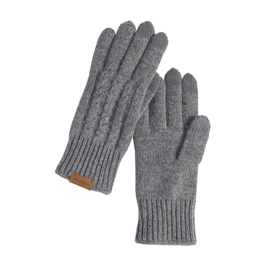 Cable Texting Glove - Grey