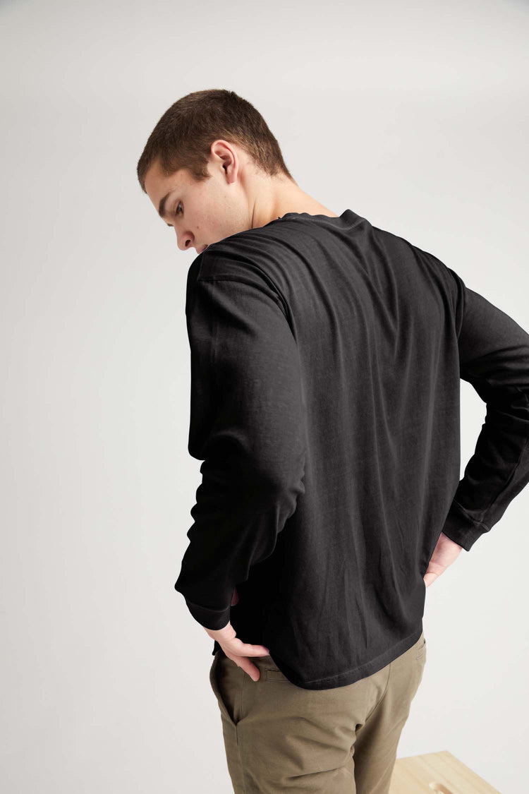 Men's Relaxed Long Sleeve Tee - Stretch Limo