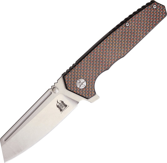 KOMORAN LINERLOCK RED CARBON FIBER KNIFE