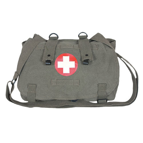 HUNGARIAN SHOULDER BAG (W/RED CROSS) - OLIVE DRAB