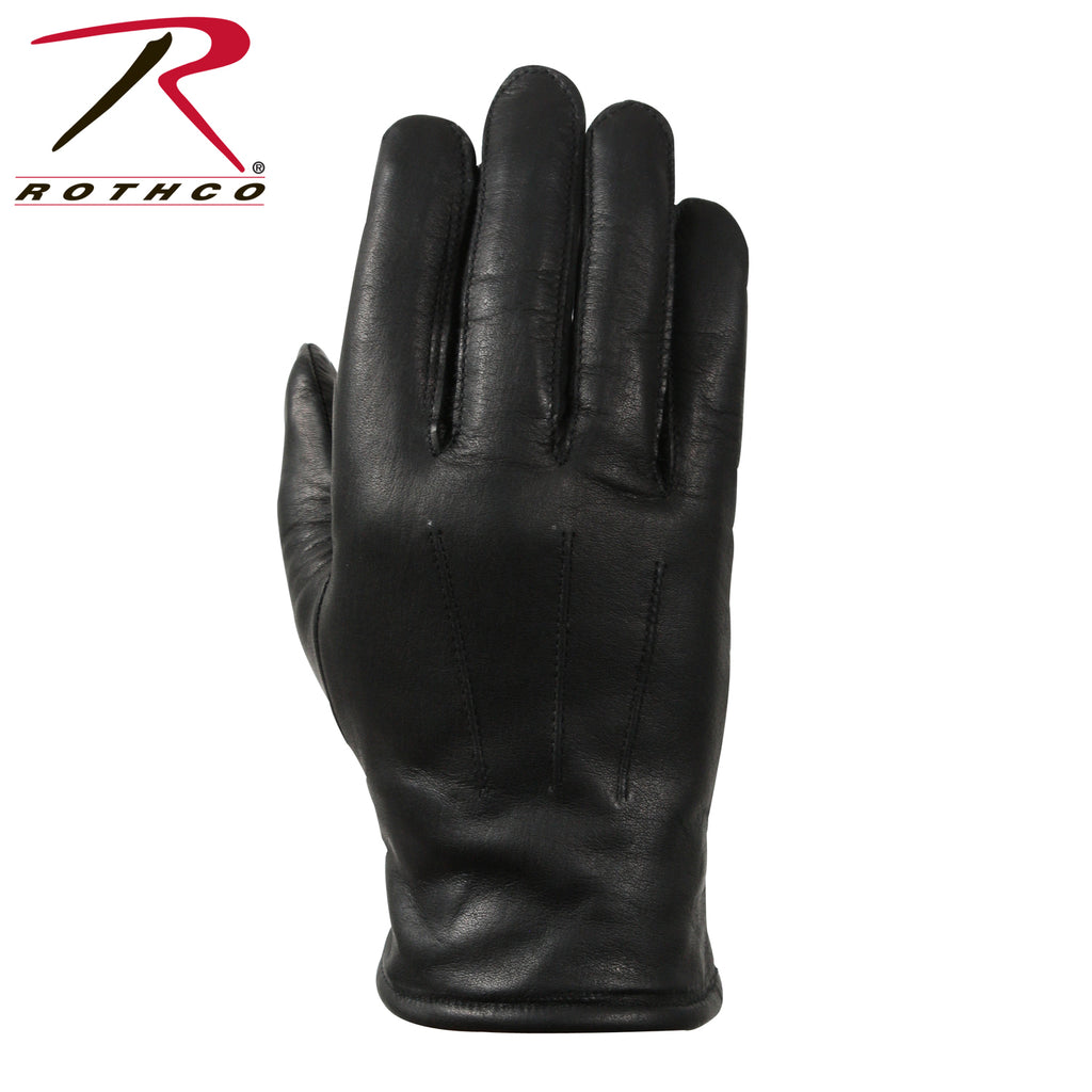 Cold Weather Leather Police Gloves - Black