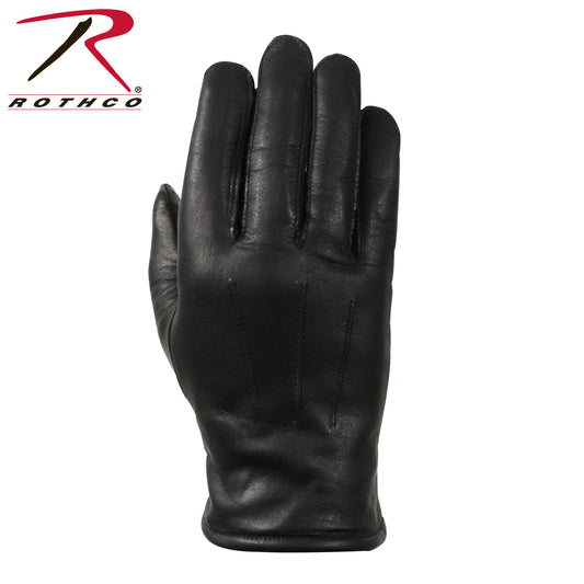Cold Weather Leather Police Gloves - Black