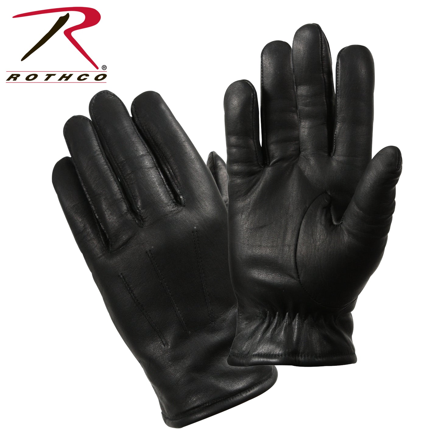 Cold Weather Leather Police Gloves - Black