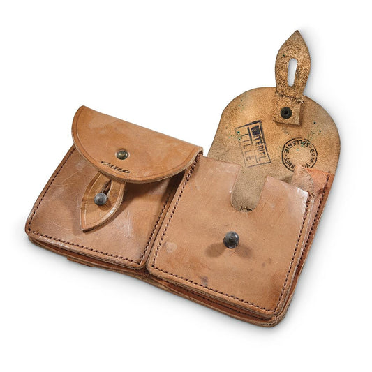 FRENCH LEATHER MAS CARTRIDGE POUCH - USED- SURPLUS
